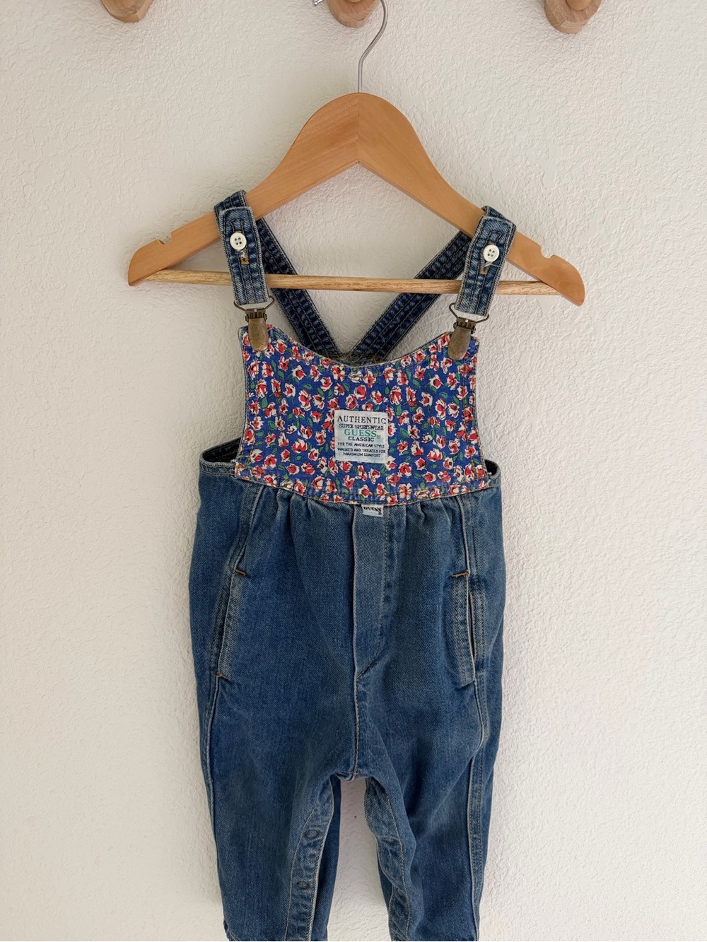 Vintage Guess Floral Denim Overalls
